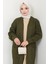 Şal Yaka Cepli Triko Hırka Haki HM2534 2