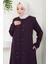 Simge Taşlı Ferace Mürdüm HM2480 4
