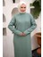 Fitilli Triko Elbise Mint HM2247 3