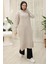 Fermuarlı Uzun Triko Tunik Taş Rengi HM2529 1