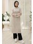 Fermuarlı Uzun Triko Tunik Taş Rengi HM2529 2