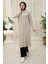 Fermuarlı Uzun Triko Tunik Taş Rengi HM2529 3