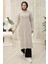 Fermuarlı Uzun Triko Tunik Taş Rengi HM2529 5