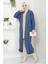 Şal Yaka Cepli Triko Hırka Indigo HM2534 1