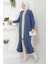 Şal Yaka Cepli Triko Hırka Indigo HM2534 5