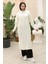 Fermuarlı Uzun Triko Tunik Beyaz HM2529 1