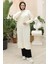 Fermuarlı Uzun Triko Tunik Beyaz HM2529 2
