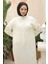 Fermuarlı Uzun Triko Tunik Beyaz HM2529 3