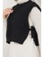 Yandan Bağlamalı Triko Süveter Siyah HM2552 2