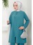 Kolları Taşlı Büyük Beden Takım Ikili Anne Takımı Mint HM2504 2