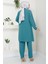Kolları Taşlı Büyük Beden Takım Ikili Anne Takımı Mint HM2504 5