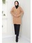 Fitilli Düğmeli Triko Hırka Camel HM2563 2