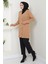 Fitilli Düğmeli Triko Hırka Camel HM2563 3
