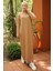 Fitilli Yarım Fermuarlı Triko Elbise Camel HM2520 3