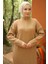 Fitilli Yarım Fermuarlı Triko Elbise Camel HM2520 4