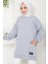 Torba Cepli Bisiklet Yakalı Sweatshirt Tunik Gri HM2509 2