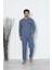 Falkom 5006 Interlok Kalın Kışlık Çizgili Erkek Ev Pijama Takımı 1
