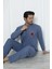 Falkom 5006 Interlok Kalın Kışlık Çizgili Erkek Ev Pijama Takımı 3