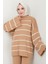 Yarım Balıkçı Yaka Çizgili Triko Takım Camel HM2553 3