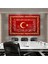Kırmızı ve Gold Bayrak Osmanlı Fetih Sancağı Kelimei Tevhid Besmele ve Fetih Suresi Yatay Kanvas Tablo 1