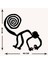 Modern Nasca Lines Monkey Metal Duvar Tablosu - Ev Duvar Dekorasyonu - 40 x 40 cm -Siyah - ARTS-010 5