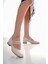 BA04492 Ten Rugan Iki Taşlı Tokalı Klasik 4cm Topuklu Ayakkabı 1