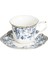 Lucky Art Clarice New Bone China Porselen Mavi Küçük Çiçek Desenli 6 Lı Kahve Fincanı Seti 1