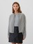 Kadın Gri Yün Bomber Ceket 1