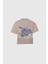 Baskılı Işleme Detaylı Bej T-Shirt 1