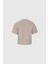 Baskılı Işleme Detaylı Bej T-Shirt 3