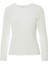 Yakası Işleme Detaylı Uzun Kollu Basic Ekru Tshirt 4