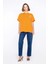 Aplike Nakış Detaylı Basic Turuncu Tshirt 1