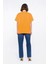 Aplike Nakış Detaylı Basic Turuncu Tshirt 3