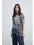 Ense Fermuar Detaylı Kısa Kollu Asimetrik T-Shirt 1