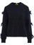 Kurdele Detaylı Yazı Baskılı Siyah Sweatshirt 5