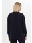 Yuvarlak Yakalı Asimetrik Kesim Lacivert Sweatshirt 4