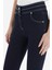 Beyaz Kontrast Dikiş ve Çift Kemer Detaylı Yırtmaçlı Slim Fit Denim Pantolon 4