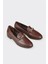 Kahve Deri Kadın Loafer 2