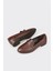Kahve Deri Kadın Loafer 3