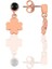 Gümüş Rose Onix Taşlı Şanslı Yonca Küpe SGTL12620ROSE 1