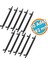 (10 Adet) Çekmece Dolap Kapak Kulbu 192 mm Mat Siyah Metal Kulp 19.2 cm 1