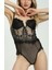 Alttan Çıtçıtlı Siyah Dantel Kaplı Body 3