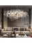 Masal Sıralı Krom Yemek Masası Üstü, Kristal Taşlı Modern, Oturma Odası, Salon Avize 1