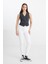Skinny Fit Dar Kesim Yüksek Bel Çok Dar Paça Forever Fit Kırık Beyaz Jean Kot Pantolon 2