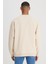 Loose Fit Rahat Kesim Bisiklet Yaka %100 Pamuk Ekru Sweatshirt 5