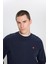 Regular Fit Normal Kesim Bisiklet Yaka Koyu Yeşil Sweatshirt 6