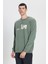 Regular Fit Normal Kesim %100 Pamuk Bisiklet Yaka Şardonlu Ekru Sweatshirt 5