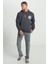 Regular Fit Normal Kesim Kapüşonlu Şardonlu İndigo Sweatshirt 5