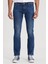 Slim Fit Dar Kesim Normal Bel Dar Paça Luke Mavi Jean Kot Pantolon 5
