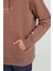 Loose Fit Rahat Kesim Kapüşonlu İçi Polarlı Sırt Baskılı Mor Sweatshirt 7